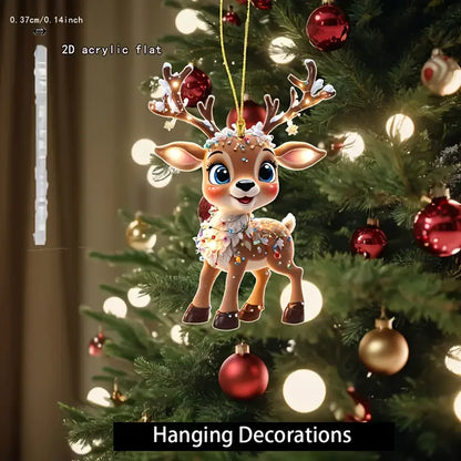 Acrylic Reindeer Baby Decor – Festive Car & Tree Ornament