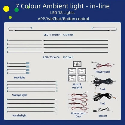 Symphony Ambient Car Light Strip, 128-Color Universal LED 18-64 – Car Accessories | MotorWorld Marketplace