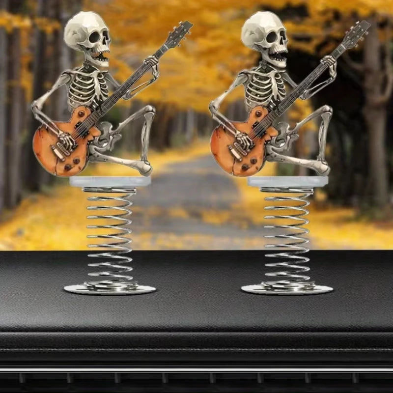 Rock Skull Guitar Car Ornament – Spring Swing Decor, 2D Unique – Car Accessories | MotorWorld Marketplace