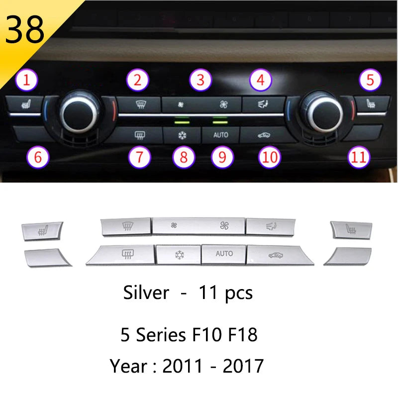 BMW F10 F18 Interior Button Panel Trim Stainless Steel Cover 38 Type – Car Accessories | MotorWorld Marketplace