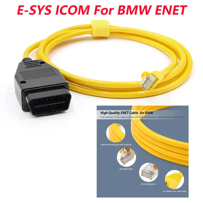 Câble ESYS ENET pour BMW Série F, outil de diagnostic OBD2 avec codage ECU