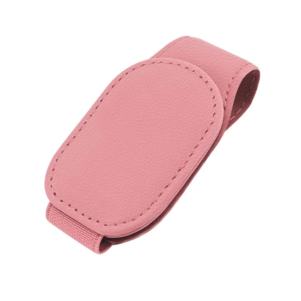 Magnetic Leather Car Eyeglass Clip | Universal Sunglass Holder Pink – Car Accessories | MotorWorld Marketplace