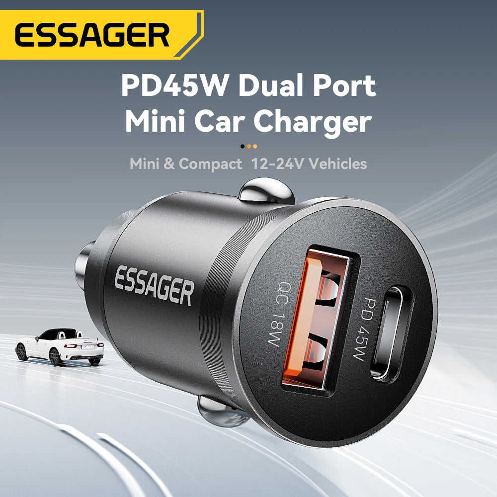 Essager 45W Dual PD QC3.0 Car Charger Type-C Fast Charge – Car Accessories | MotorWorld Marketplace