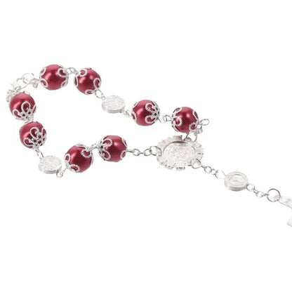 4pcs 10mm Alloy Glass Car Rosary Beads Pendant – 5 Colors