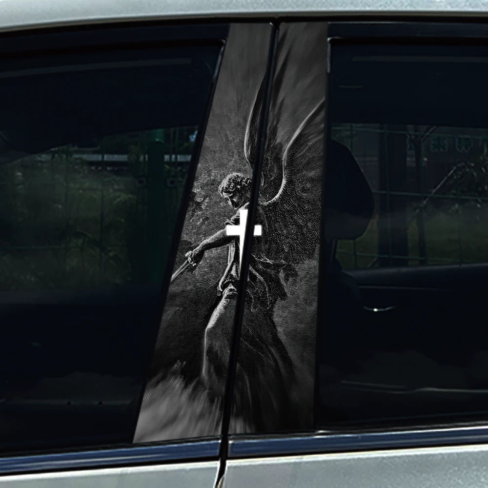God Prayer Jesus Cross B-Pillar Sticker Waterproof Decal