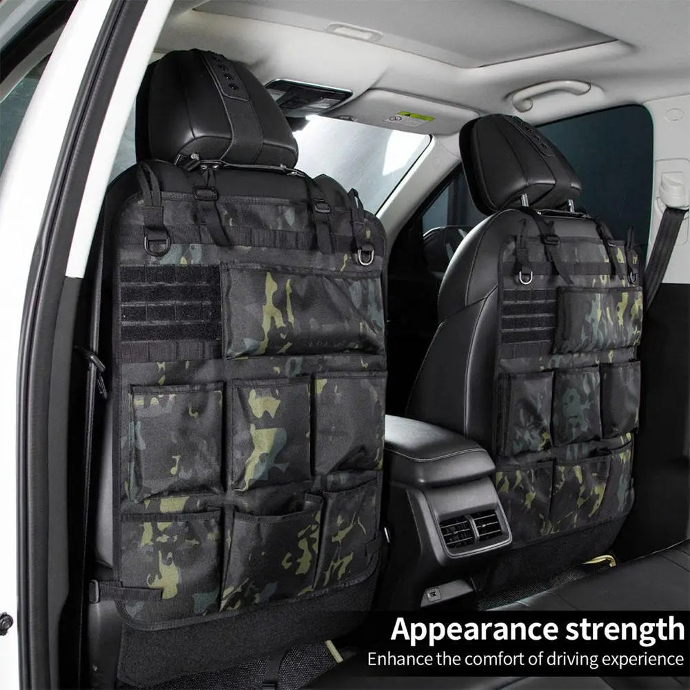 Tactical Camo Seat Back Organizer, 7-Pocket Universal Fit – Car Accessories | MotorWorld Marketplace
