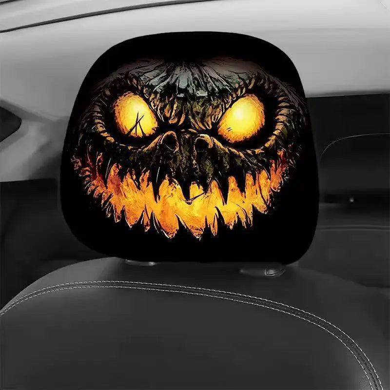 2Pcs Halloween Pumpkin Headrest Covers Universal Double-Sided A5 – Car Accessories | MotorWorld Marketplace