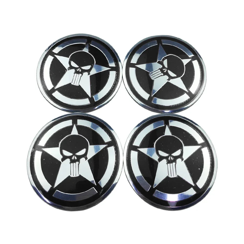 Universal 4pcs 56mm (2.2inch) Wheel Hubcap Stickers