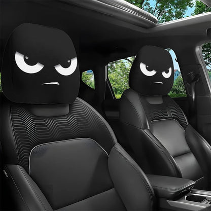 2PCS Cartoon Eyes Headrest Covers – Festive Car Interior Decor Style7 – Car Accessories | MotorWorld Marketplace