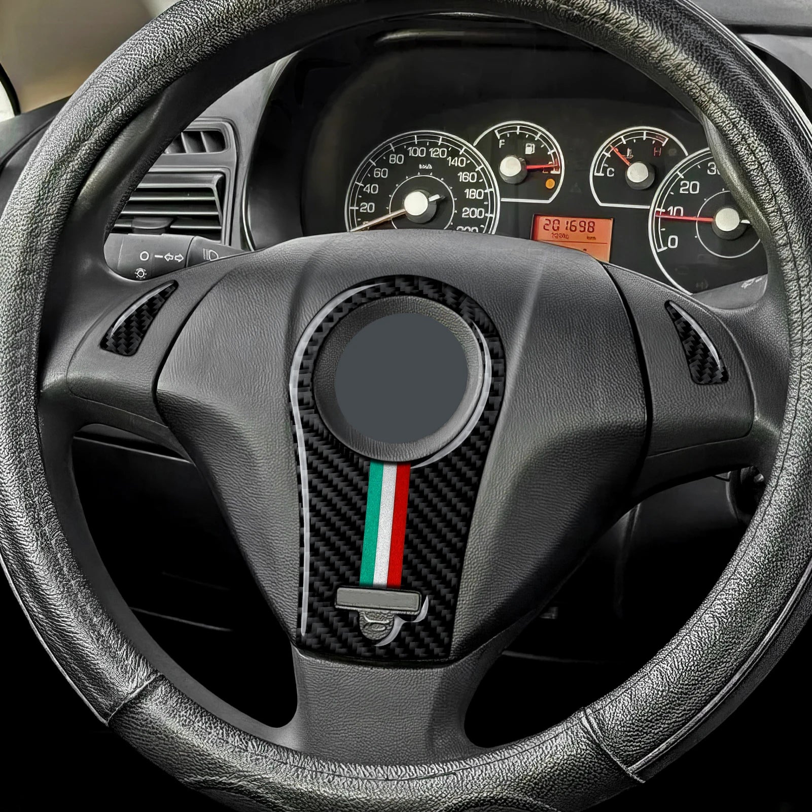 (NOT SOLD TO USA) Carbon Fiber Steering Panel Trim for Fiat Grande Punto 199 – Car Accessories | MotorWorld Marketplace