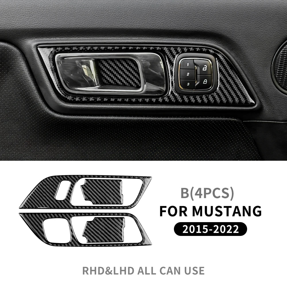 Real Carbon Fiber Interior Trim for Ford Mustang 2015-2023 04 Soft Carbon – Car Accessories | MotorWorld Marketplace