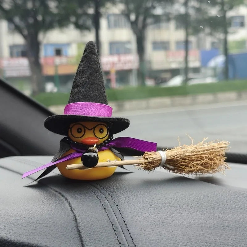 Halloween Rubber Duck Dashboard Ornament – Witch Hat & Cape Purple Ribbon – Car Accessories | MotorWorld Marketplace