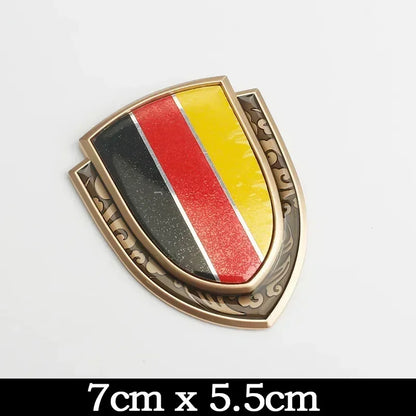 3D Metal Flag Emblem Badge Decal for BMW Audi Toyota Germany Gold – Car Accessories | MotorWorld Marketplace