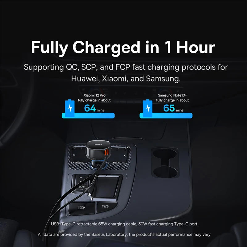 Baseus 60W 2-in-1 Retractable Fast Car Charger QC PD SCP – Car Accessories | MotorWorld Marketplace