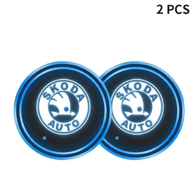 LED Anti-Slip Cup Holder Mat for Skoda