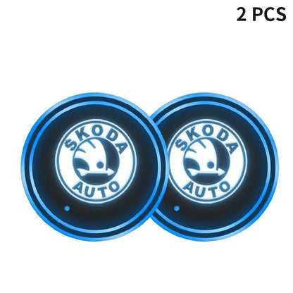 LED Anti-Slip Cup Holder Mat for Skoda