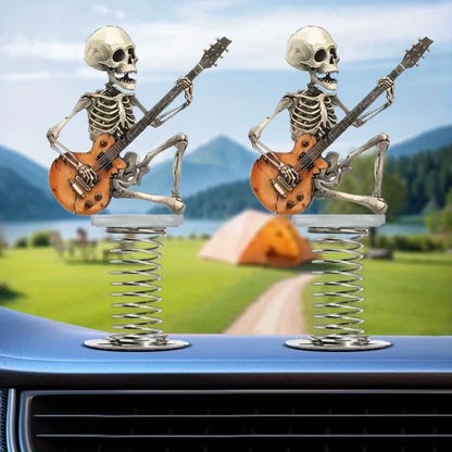 Rock Skull Guitar Car Ornament – Spring Swing Decor, 2D Unique 2pcs – Car Accessories | MotorWorld Marketplace
