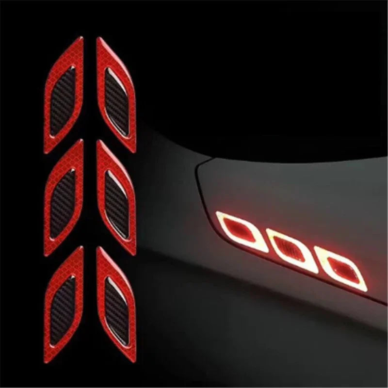 6pcs Reflective Car Stickers Anti-Scratch Safety Set Red – Car Accessories | MotorWorld Marketplace
