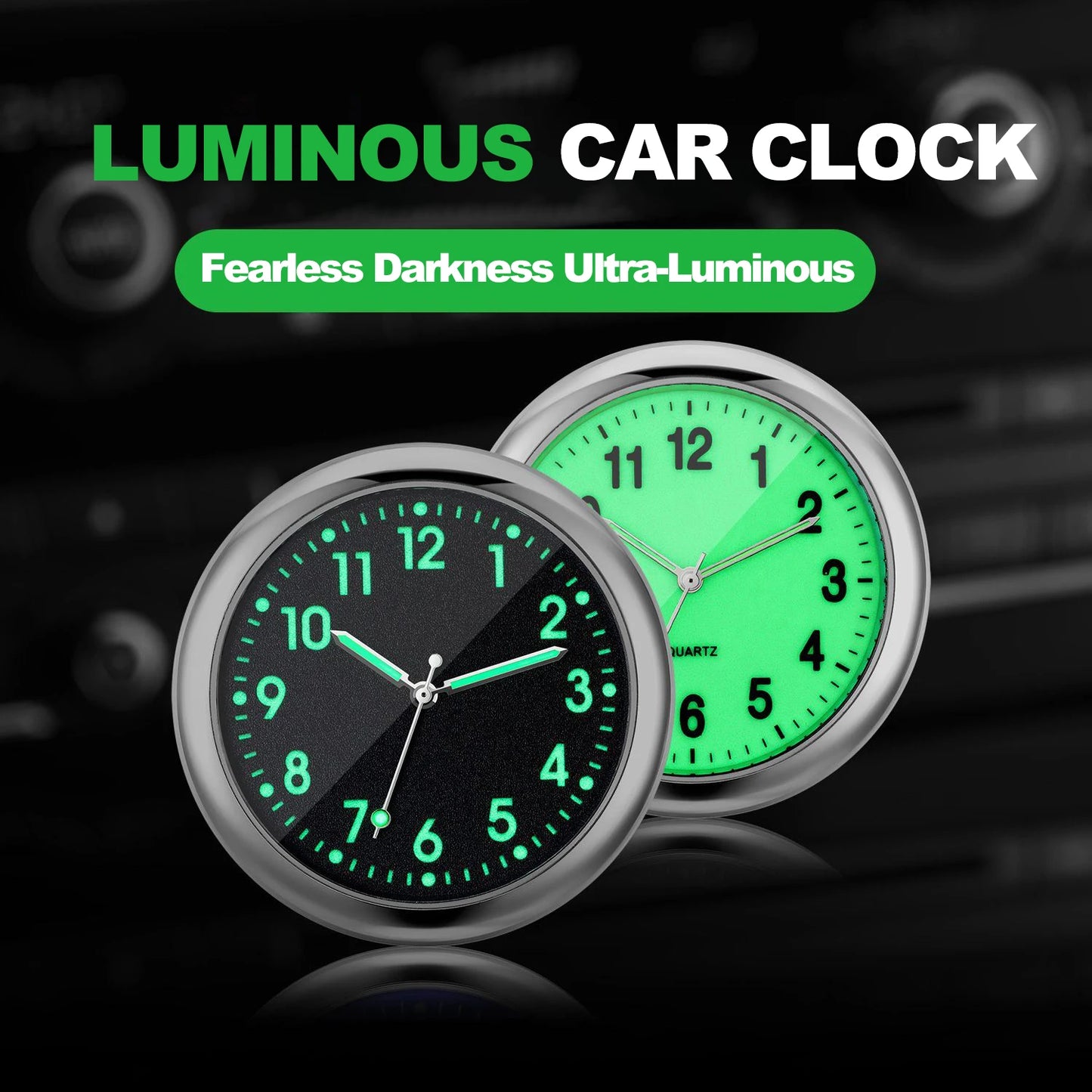 Luminous Quartz Stick-On Car Clock – Pro Auto Accessory