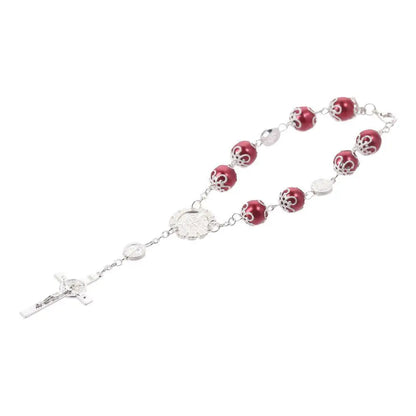 4pcs 10mm Alloy Glass Car Rosary Beads Pendant – 5 Colors