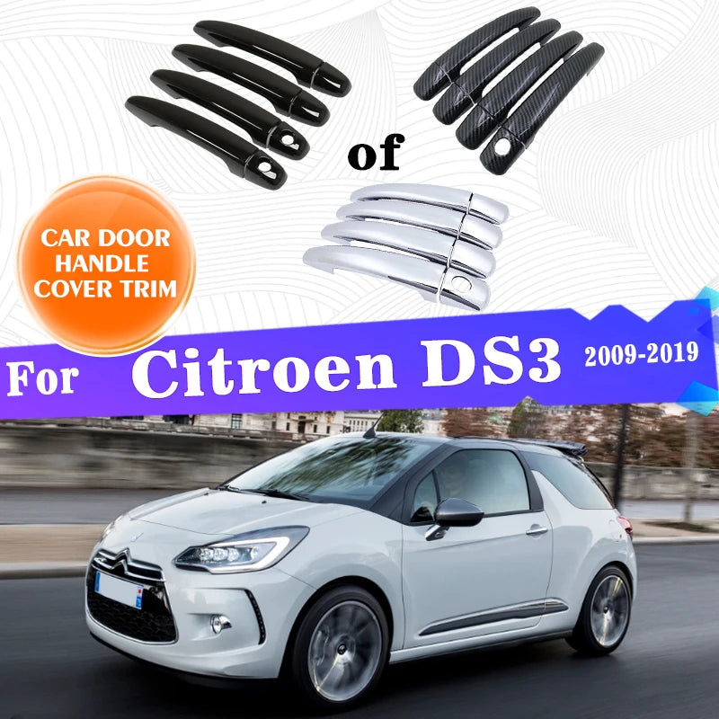 (NOT SOLD TO USA) Gloss Black Carbon Fiber Door Handle Covers for DS3 09-19 – Car Accessories | MotorWorld Marketplace