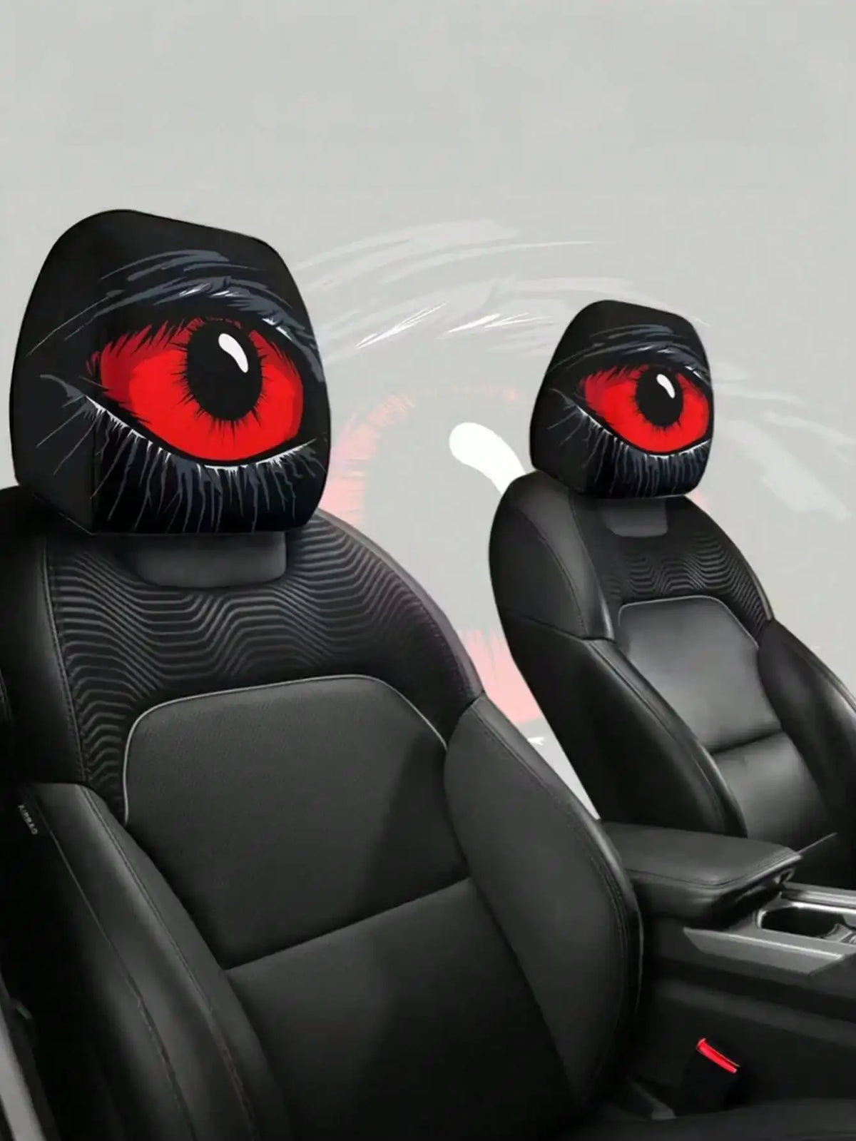2Pcs Red Evil Eye Headrest Covers – Durable, Stylish Decor – Car Accessories | MotorWorld Marketplace