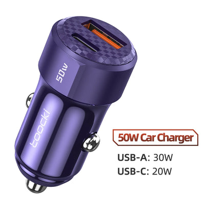 50W QC PD 3.0 USB-C Car Charger, Fast Charge 4.0 50W Purple – Car Accessories | MotorWorld Marketplace