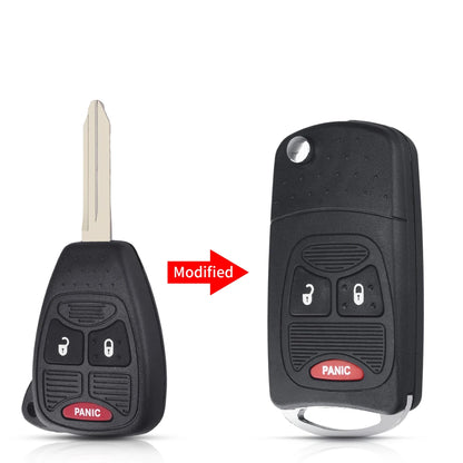 Coque de clé à rabat KEYYOU à 2 boutons pour Chrysler Jeep Dodge