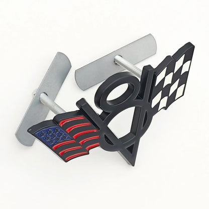 Universal 3D Metal V8 Flag Badge Emblem