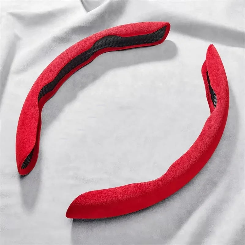 Brown Suede 38CM Universal Steering Wheel Cover Non-Slip Red – Car Accessories | MotorWorld Marketplace