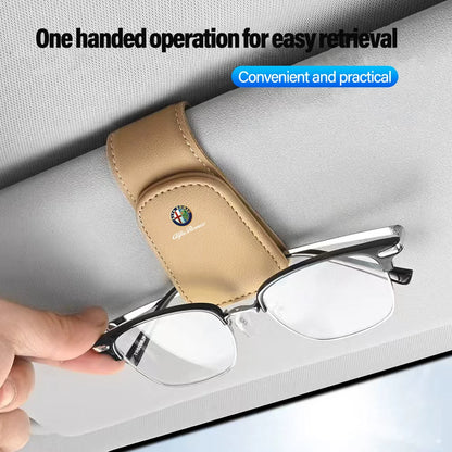 Premium Leather Sun Visor Glasses Clip for Alfa Romeo GT