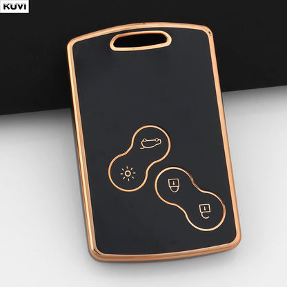 Golden TPU Smart Key Case for Renault Clio/Megane/Koleos