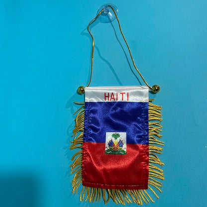 Haiti Double-Sided Car Window Flag 8x12cm