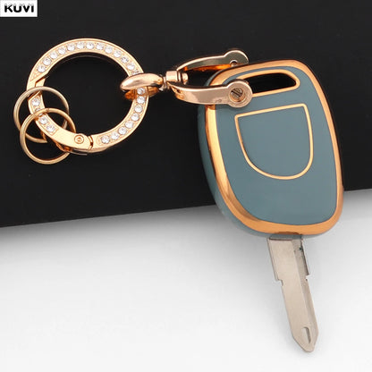 Hot Golden TPU Key Case for Renault Clio Kangoo Twingo