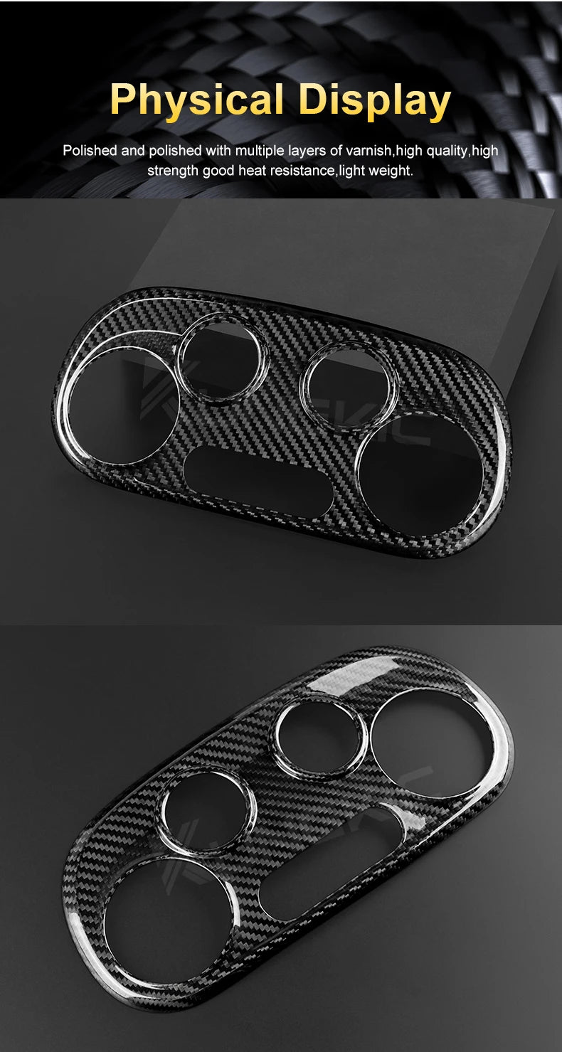Real Dry Carbon Fiber AC Frame Cover for Abarth 595/695 Fiat