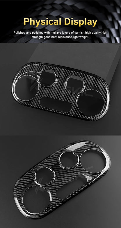 Real Dry Carbon Fiber AC Frame Cover for Abarth 595/695 Fiat