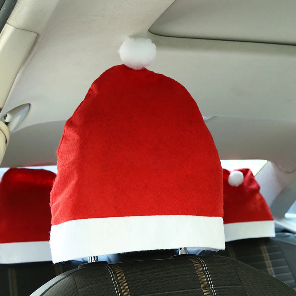 2/4Pcs Christmas Car Seat Headrest Covers – Festive Decor