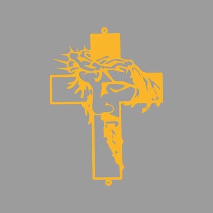 Jesus Cross Prayer Decal – High-Quality Car & Truck Sticker yellow – Car Accessories | MotorWorld Marketplace