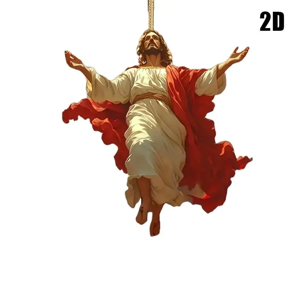 2D Jesus Rearview Mirror Pendant – Catholic Car Decor