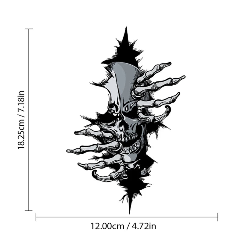Horror Skull Cracked Car Sticker – Pro Halloween Decal Style 4 – Car Accessories | MotorWorld Marketplace
