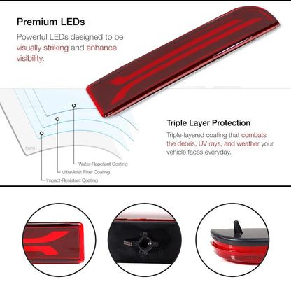 2pcs Red Rear Reflector Lamps for Mitsubishi Lancer Evo X Outlander