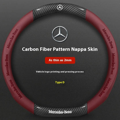 Mercedes-Benz Carbon Fiber Leather Steering Wheel Cover AntiSlip