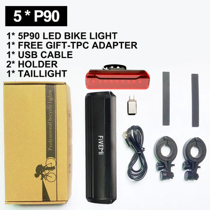 Fivemi 10000mAh Bike Light & Power Bank, USB, Pro Cycling 5P90 And Taillight – Car Accessories | MotorWorld Marketplace