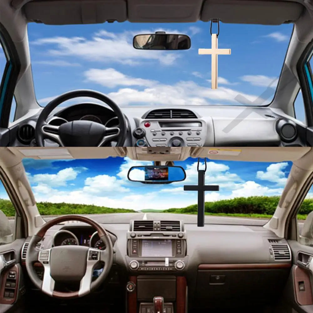 Metal Cross Jesus Car Pendant – Premium Rearview Ornament – Car Accessories | MotorWorld Marketplace