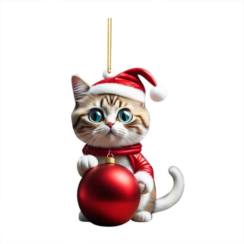 10PCS Cartoon Cat Car Pendants – Pro Interior Xmas Decor Set