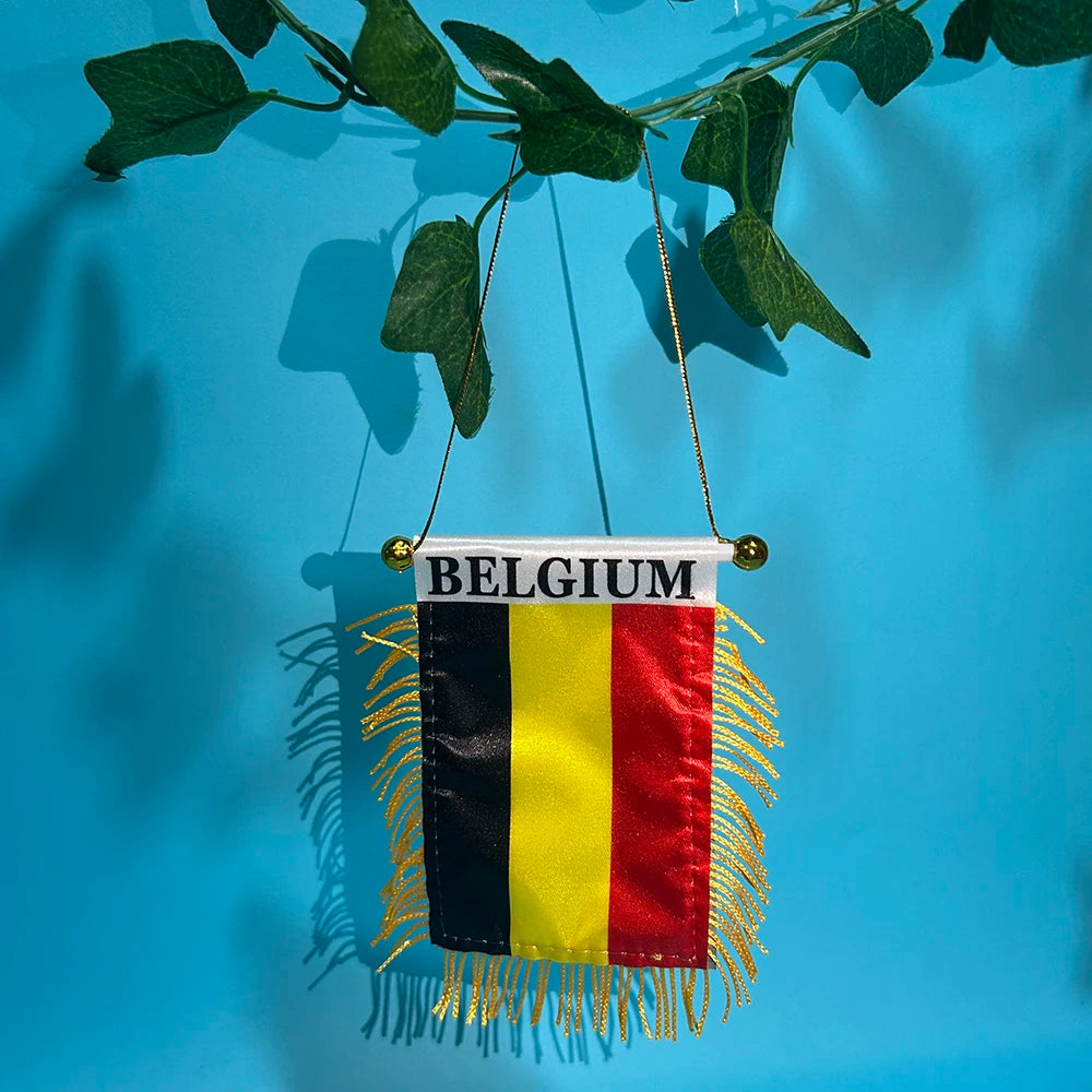 Belgium Car Window Flag 8x12cm Double-Sided