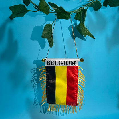 Belgium Car Window Flag 8x12cm Double-Sided
