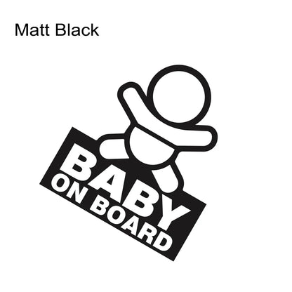 Baby on Board Safety Sticker – Durable Vinyl Car Decal Sign Matt Black – Car Accessories | MotorWorld Marketplace