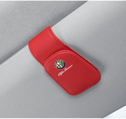 Premium Leather Sun Visor Glasses Clip for Alfa Romeo GT