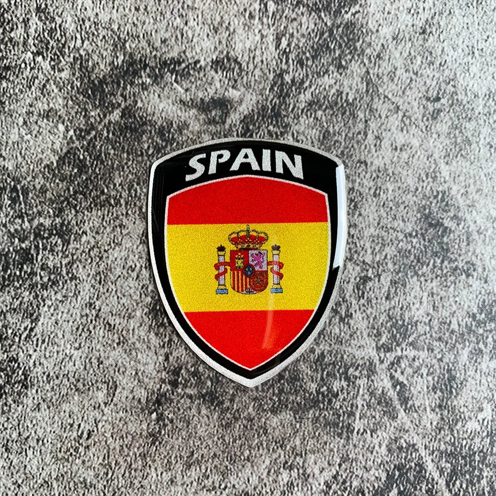 3D Reflective National Flag Sticker Motorcycle Parts Car Decal Korea France Russia Spain Brazil Chile ukraine British Italy USA SPAIN – Car Accessories | MotorWorld Marketplace